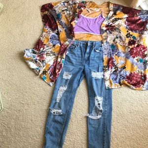 H&M RIPPED BOYFRIEND / MOM JEANS